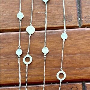 Jewel Kade Silver Disc & Open-Circle Layering Necklace Set